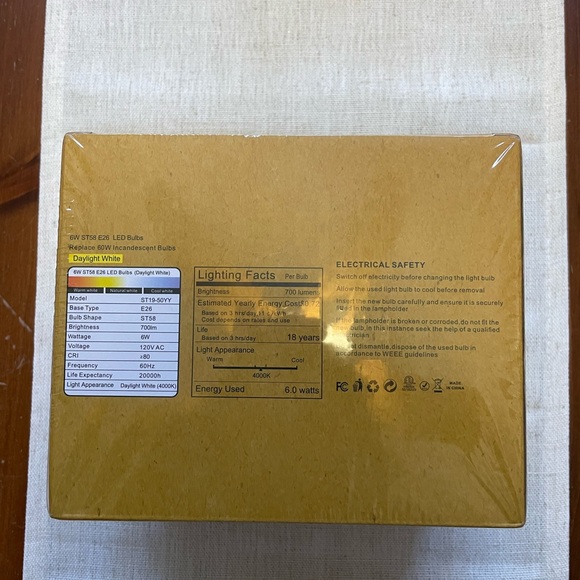 new LED Ascher vintage lightbulbs (pack of 6) - Picture 4 of 4